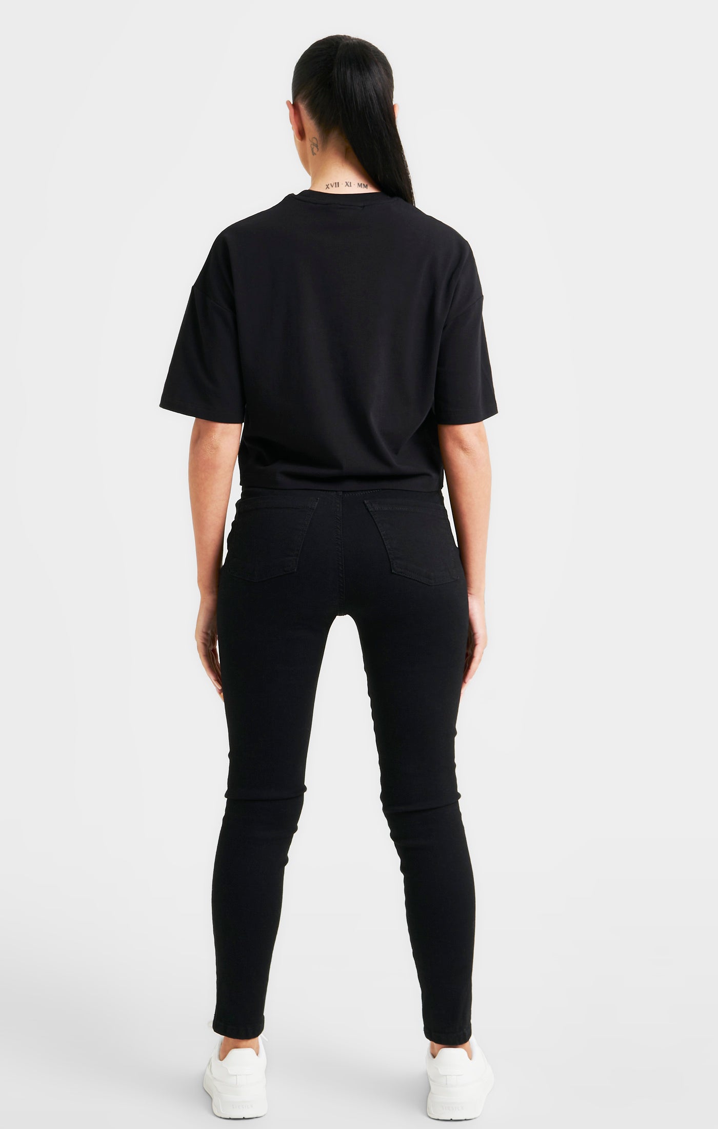 Load image into Gallery viewer, Black Signature Crop Tee (4)