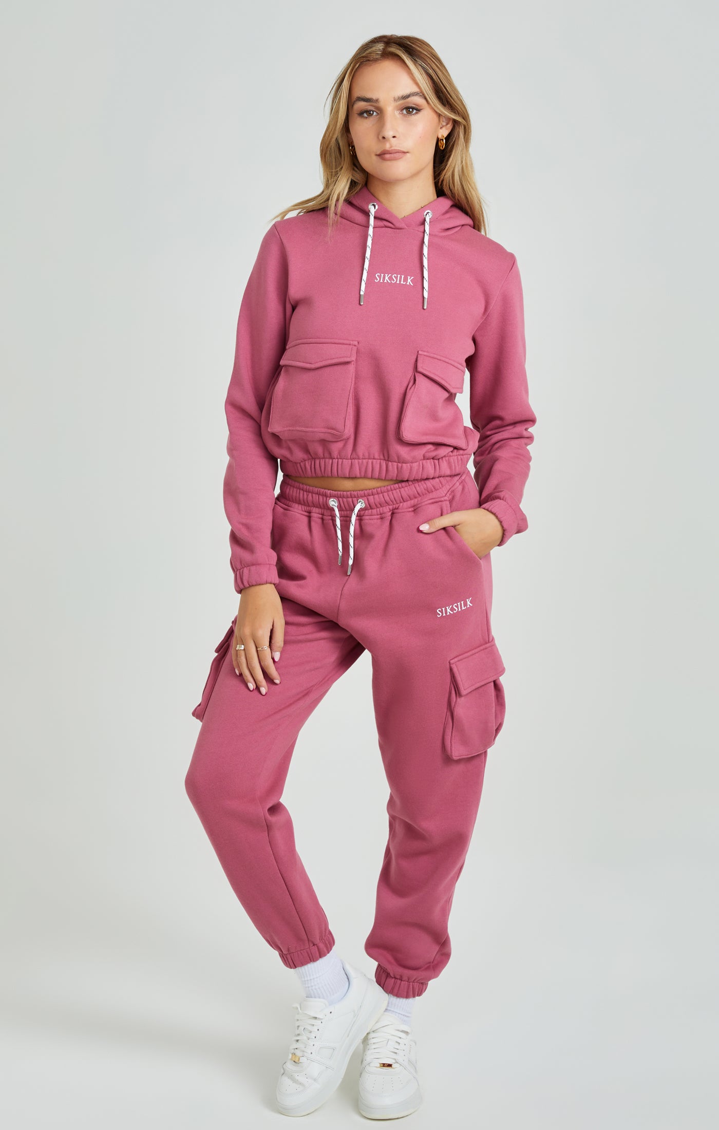 Load image into Gallery viewer, Pink Cargo Pocket Hoodie (1)