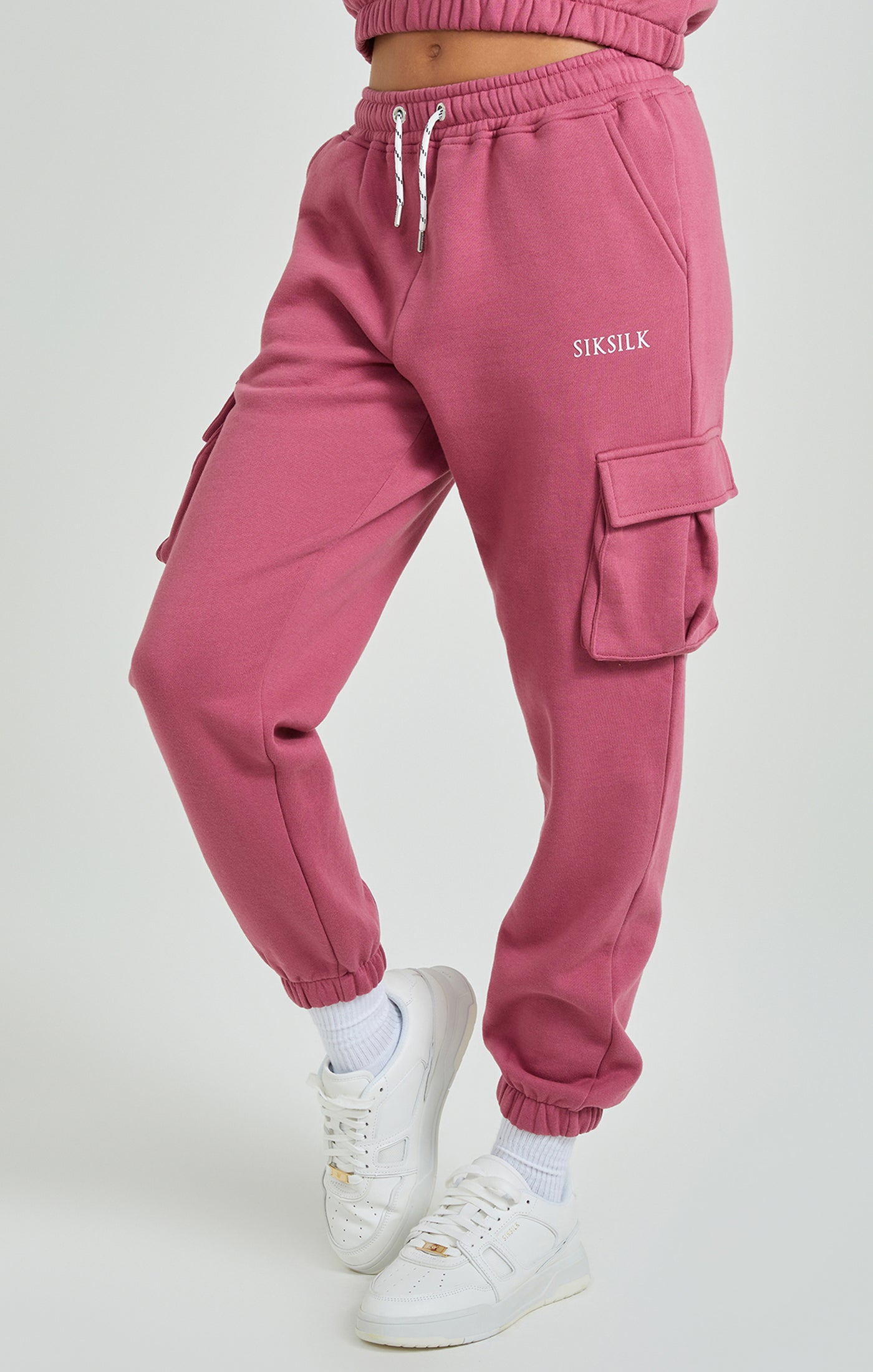 Load image into Gallery viewer, Pink Cargo Pocket Joggers