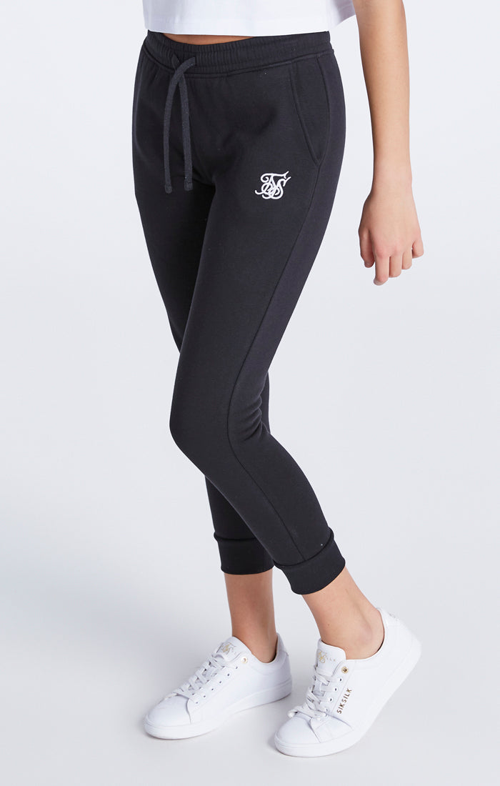 Load image into Gallery viewer, Girls Black Essentials Cuffed Jogger (4)