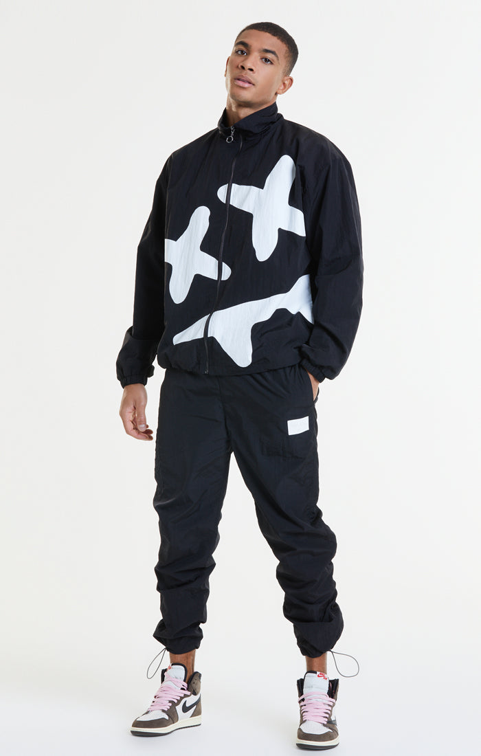 Load image into Gallery viewer, SikSilk X Steve Aoki Loose Fit Funnel Zip Through - Black &amp; White