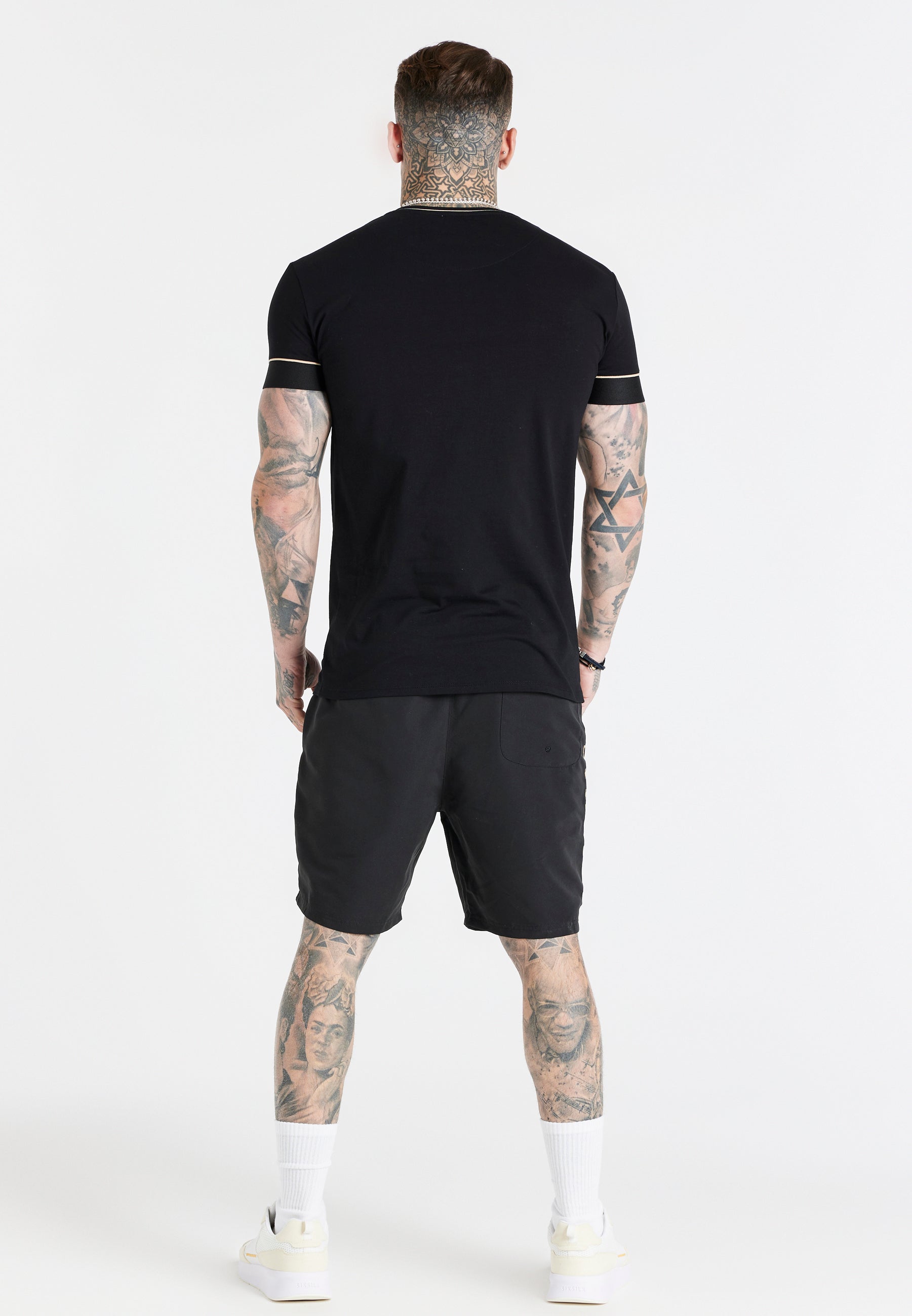 Load image into Gallery viewer, Black Long Swim Short (4)